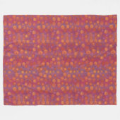 キャンディフィールド、抽象芸術フローラルパターン、ピンクオレンジ フリースブランケット (正面(横))