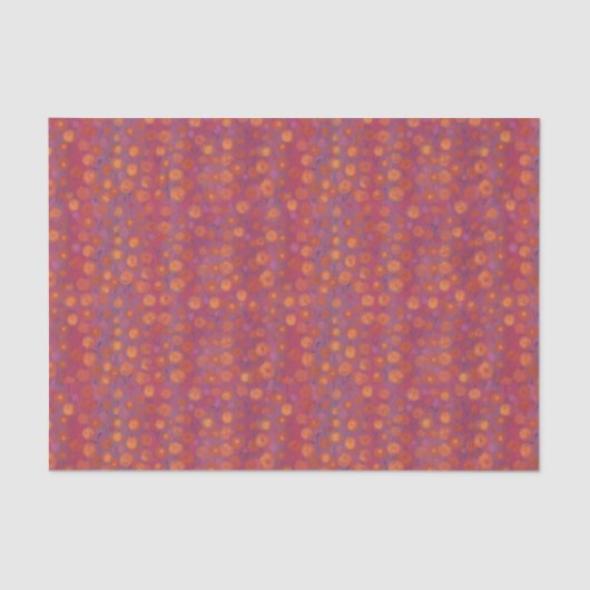 キャンディフィールド、抽象芸術フローラルパターン、ピンクオレンジ 薄葉紙 (正面)