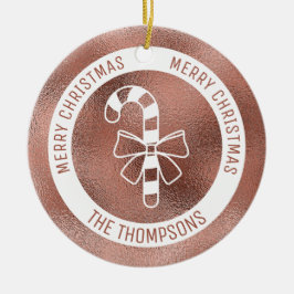 キャンディフェイクケーン – バラゴールドフォイル(実在フォイルではない) セラミックオーナメント