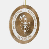 キャンディフェイクケーン – 黄金の箔の外観実在(Not Foil) セラミックオーナメント (右)