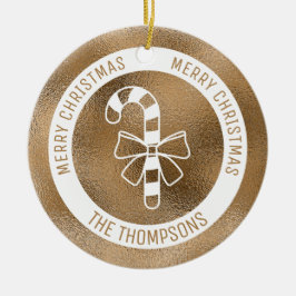 キャンディフェイクケーン – 黄金の箔の外観実在(Not Foil) セラミックオーナメント