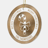 キャンディフェイクケーン – 黄金の箔の外観実在(Not Foil) セラミックオーナメント (左)