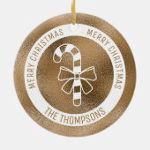 キャンディフェイクケーン – 黄金の箔の外観実在(Not Foil) セラミックオーナメント (裏面)