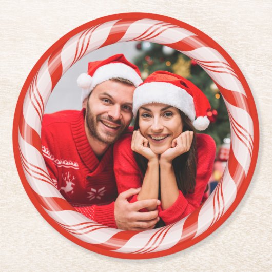 キャンディフレームのYOUR写真カスタム紙コースター ラウンドペーパーコースター (正面)