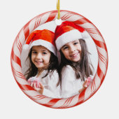 キャンディフレームのYOUR 2枚の写真カスタムオーナメント セラミックオーナメント (裏面)