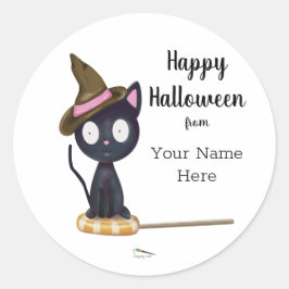 キャンディブラックキャットハロウィンカスタム ラウンドシール