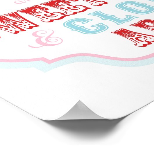 キャンディブースサインカーニバルサーカス誕生日 ポスター (角)