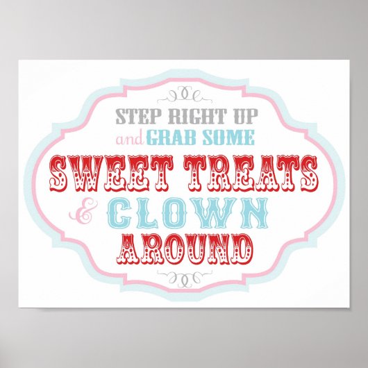 キャンディブースサインカーニバルサーカス誕生日 ポスター (正面)