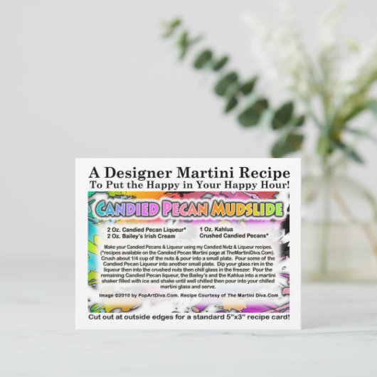 キャンディペカンムードスライドマルティーニレシピはがき ポストカード (スタンド正面)
