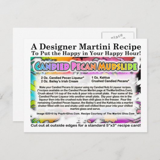 キャンディペカンムードスライドマルティーニレシピはがき ポストカード (正面/裏面)