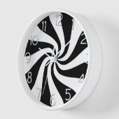 キャンディペパーミントスワールブラックアンドホワイト 壁時計 (傾斜)