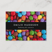 キャンディボタン、スイーツ、ケーキ店、ペストリー店 名刺 (正面)