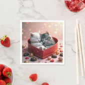 キャンディボックスにハートの子猫 スタンダードカクテルナプキン (インサイチュ)