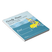 キャンディボトル推測ゲーム， M&M，クジラの赤ちゃんシャワー ノートパッド (アングル)