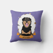 キャンディポートレートロットワイラードグパープルオレンジ クッション (裏面)