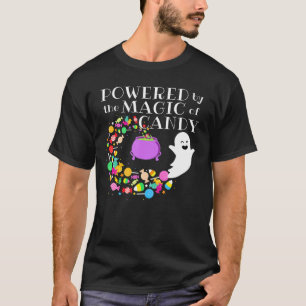 キャンディマジックで動く ハッピーフライングゴースト ハロウィン Tシャツ