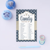 キャンディマッチアップゲーム，ベビーシャワーゲーム チラシ (シングル)