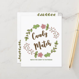 キャンディマッチ紙シートブライダルシャワーゲーム