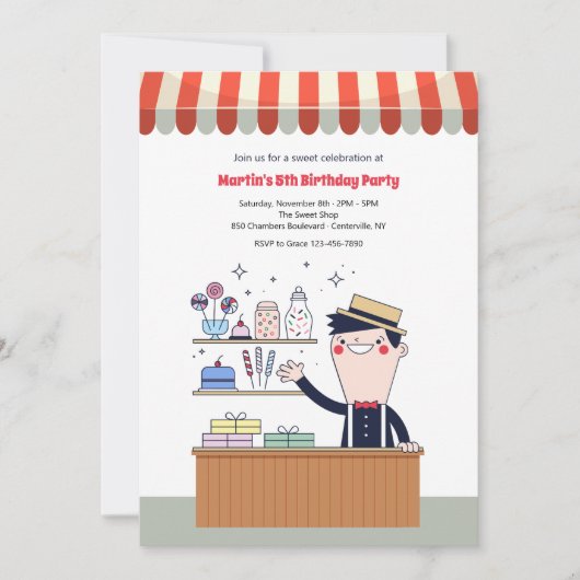 キャンディマンバースデーパーティ招待状 招待状 (正面)