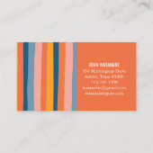 キャンディミニマルストライプリスト手作りオレンジ 名刺 (裏面)