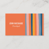 キャンディミニマルストライプリスト手作りオレンジ 名刺 (正面)