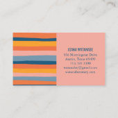 キャンディミニマルストライプリスト手作りピンク 名刺 (裏面)