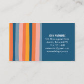 キャンディミニマルストライプリスト手作りブルー 名刺 (裏面)