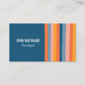 キャンディミニマルストライプリスト手作りブルー 名刺 (正面)