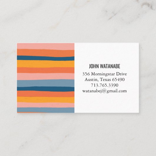 キャンディミニマルストライプリスト手作り 名刺 (裏面)