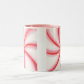 キャンディミントスワールレッドピンクホワイトホリデーマグ ツートーンマグカップ (中央)