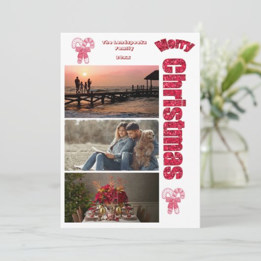 キャンディメリークリスマス&カスタム3写真 シーズンカード (スタンド正面)