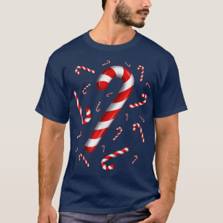 キャンディメリーーとブライト赤と白キャンディ Tシャツ