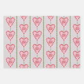 キャンディメリーーの杖と明るい3パックのギフトラップ ラッピングペーパーシート (正面3)