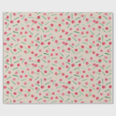 キャンディモダンケーンレッド&グリーンボホシック ラッピングペーパー (フラット)