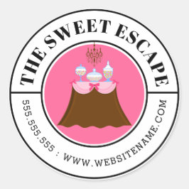 キャンディモダンビュッフェカーブ文字 ラウンドシール