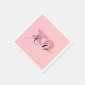 キャンディモダンピンクブラックXOXOバレンタイン スタンダードカクテルナプキン (角)