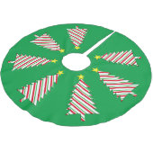 キャンディモダンーのミニマルなクリスマスツストライプリー ブラッシュドポリエステルツリースカート (アングル)