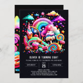 キャンディモダン誕生日 招待状 (正面/裏面)