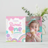 キャンディランドとアイスクリームのお誕生日パーティー 招待状 (スタンド正面)