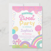 キャンディランドとアイスクリームを自由にカスタマイズ 招待状 (正面)