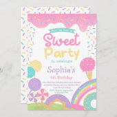 キャンディランドとアイスクリーム完全にカスタマイズ可能 招待状 (正面/裏面)