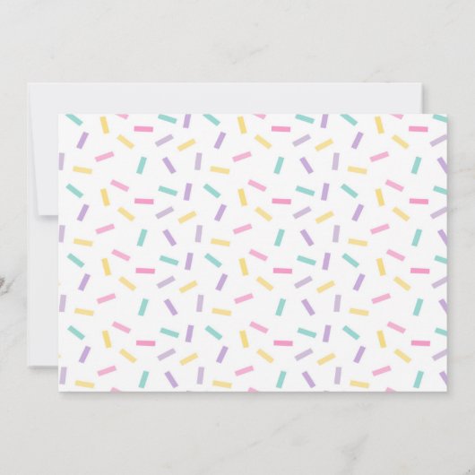 キャンディランドとアイスクリーム、2つの甘い2番目の誕生日 招待状 (裏面)