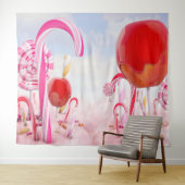 キャンディランドの女の子パーティー 背景 タペストリー (インサイチュ(横))