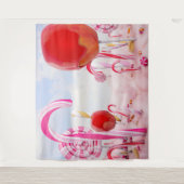 キャンディランドの女の子パーティー 背景 タペストリー (正面)