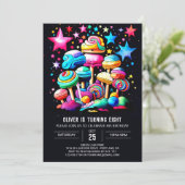 キャンディランドの楽しい誕生日（飾り付け可能） 招待状 (スタンド正面)