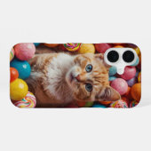 キャンディランドの猫 iPhone 16ケース (裏面横)