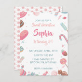 キャンディランドの誕生日パーティーの招待 シーズンポストカード (正面/裏面)