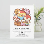 キャンディランドオンライン棒つきキャンデー誕生日 招待状 (スタンド正面)