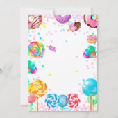 キャンディランドガール誕生日スイートお祝いレインボー 招待状 (裏面)