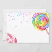 キャンディランドガール誕生日スイート棒つきキャンデー 招待状 (裏面)